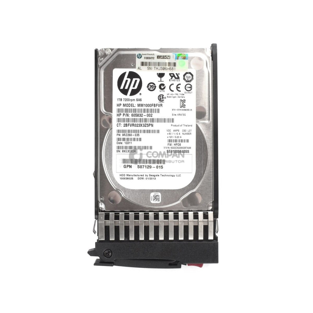 606020-001 HP HDD 1TB 7.2K SAS 6G DP 2.5" SFF HOT-SWAP